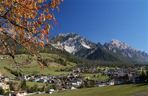 Blick auf St. Vigil in Enneberg